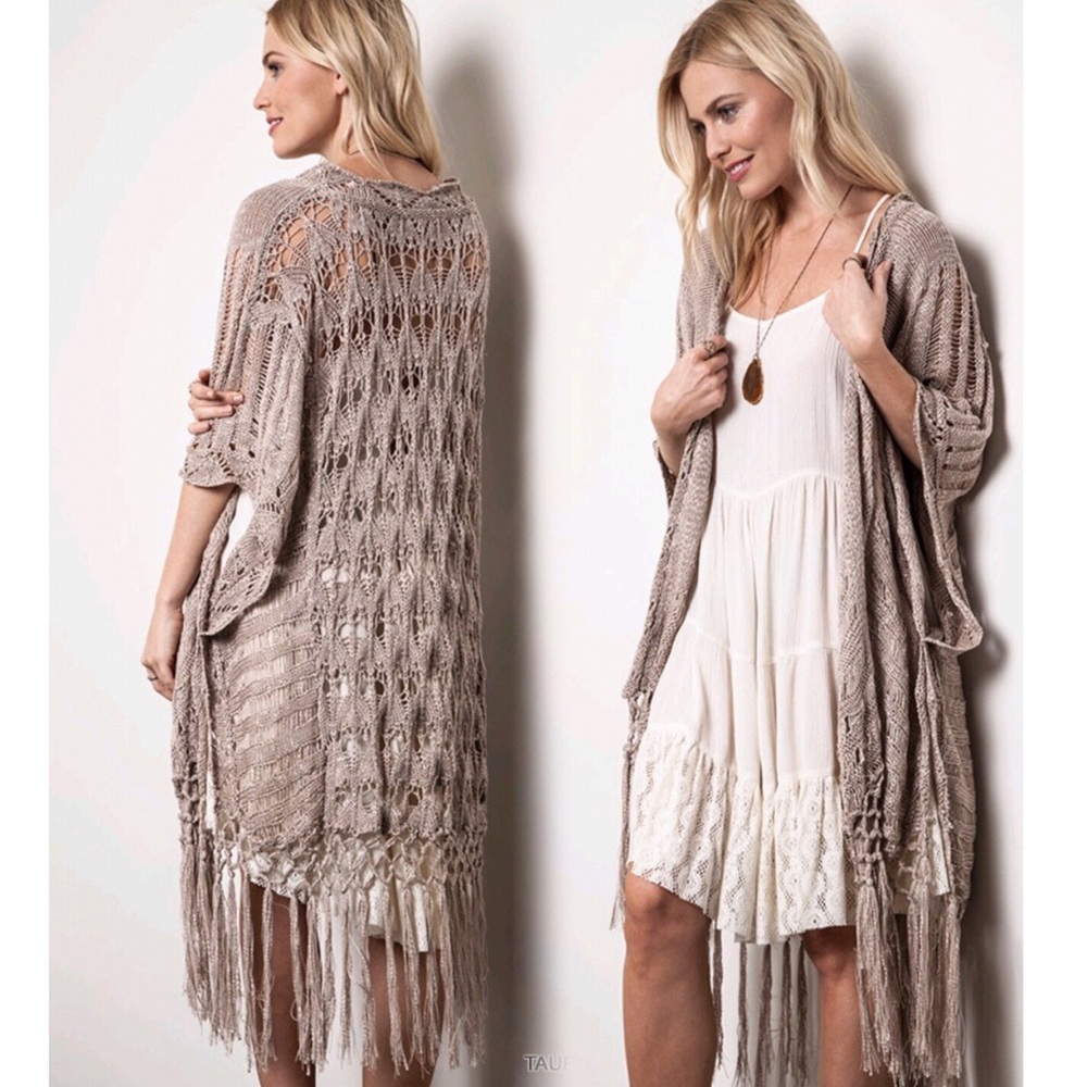 New Must Have Knit Crochet Fringe Sweater - Picture 1 of 5